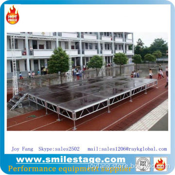 Aluminum stage frame truss structure with adjustable stage legs